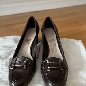 Salvatore Ferragamo Dark Brown Leather Loafers